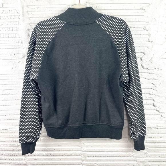 Disney Parks Minnie Logo Gray Polka Dot Sleeves Knit Varsity Jacket Size Large - Picture 8 of 12